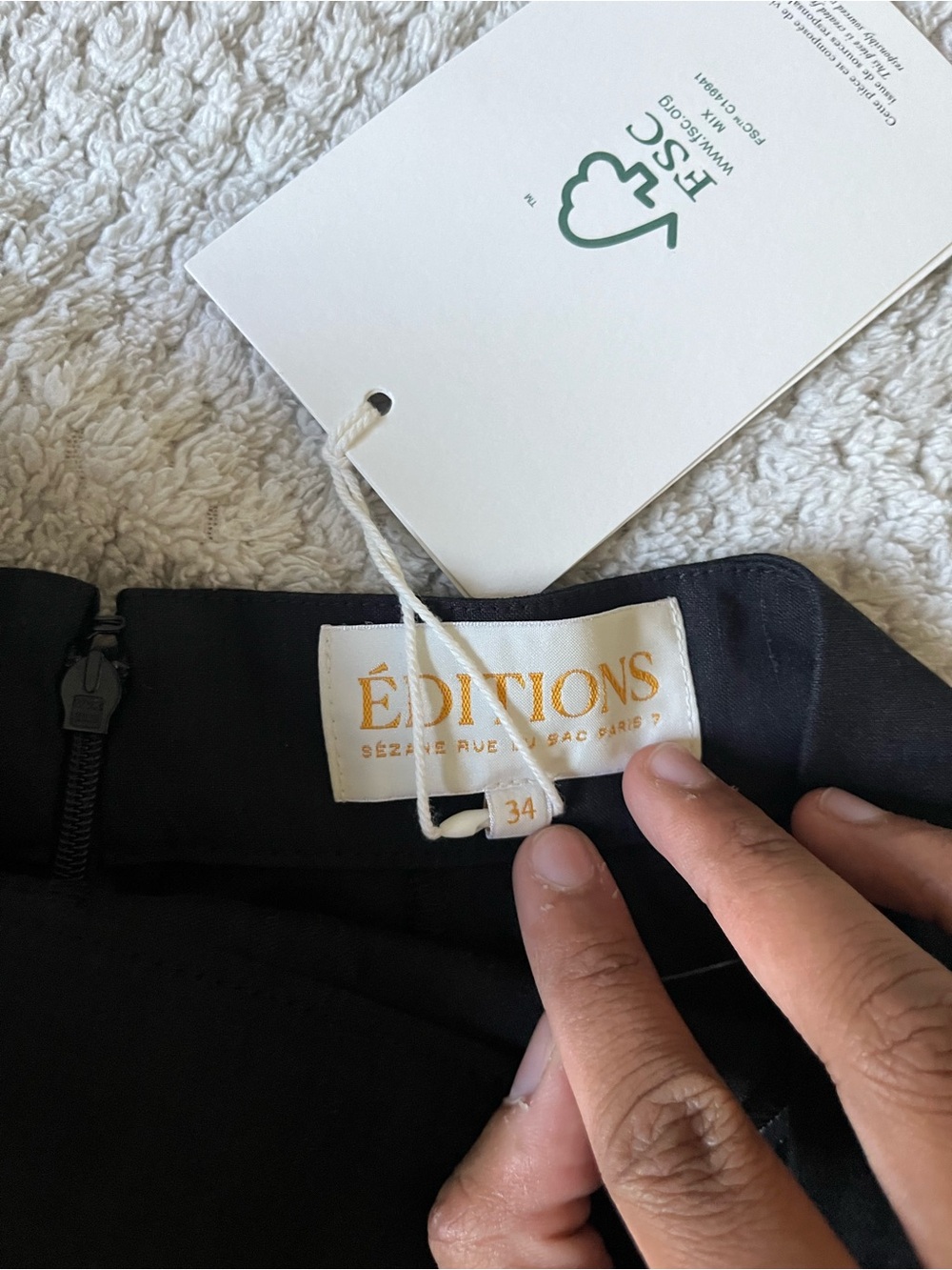 Sezane Black JUPE COURTE MERALIE linen blend twee academia Mini Pleated Skirt - Picture 8 of 13
